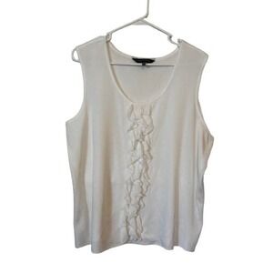 NWT Ming Wang White Sleeveless Top XL